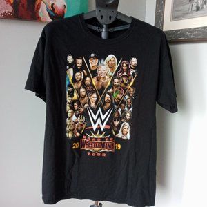 WWF Road to Wrestle Mania 2019 Tour black Tee size Large